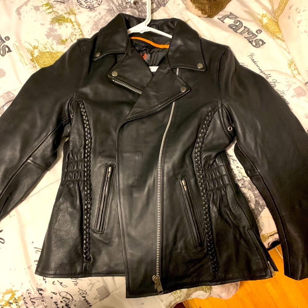 True Element Women’s Black Leather Motorcycle Jacket